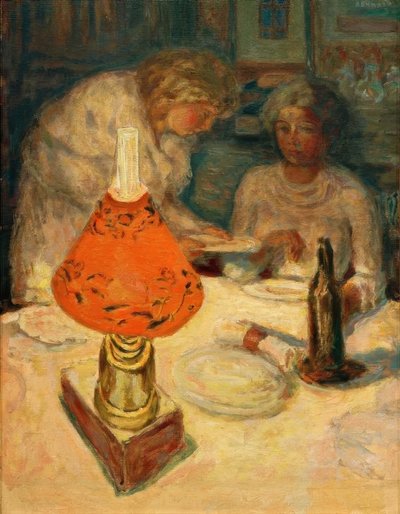 De oranje lampenkap door Pierre Bonnard