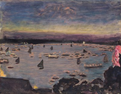 Lantaarnoptocht op de Buiten-Alster, 1913 door Pierre Bonnard