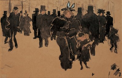Le boulevard, c.1890 door Pierre Bonnard