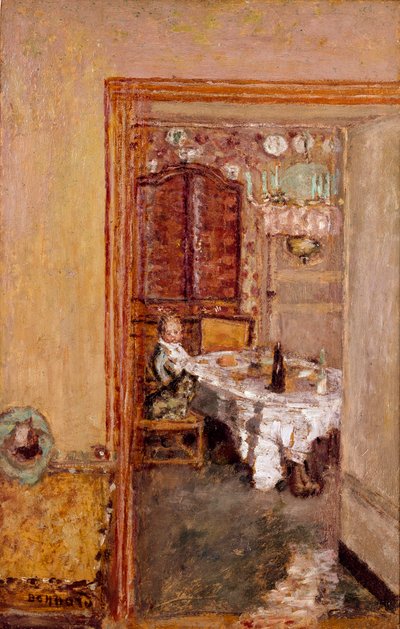 Kleine jongen in de eetkamer. door Pierre Bonnard