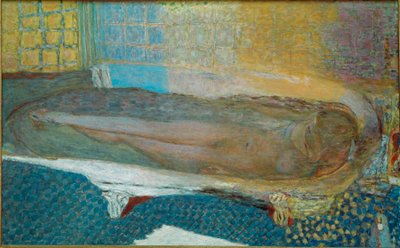 Naakt in het bad, naakte vrouw in een badkuip door Pierre Bonnard