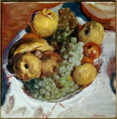 Stilleven, drie trossen druiven door Pierre Bonnard