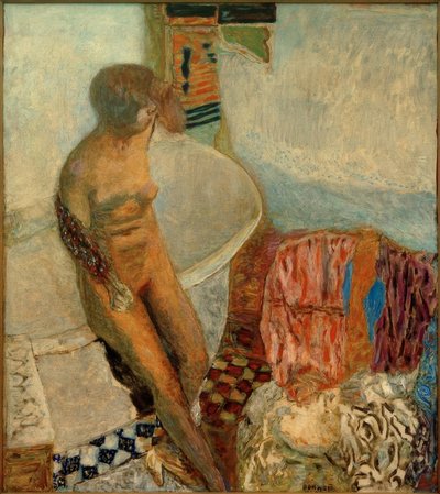 Naakt bij het bad (Uit het bad) door Pierre Bonnard