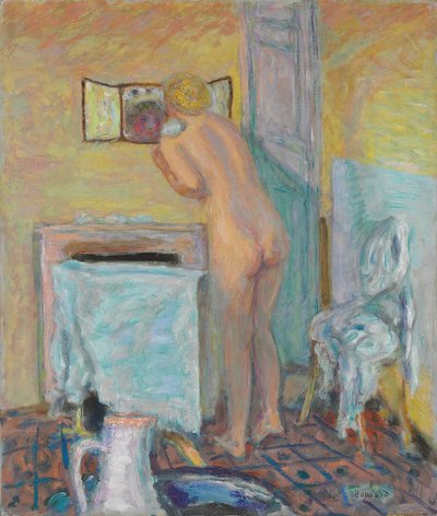 Naakt voor de Spiegel of Baadster door Pierre Bonnard