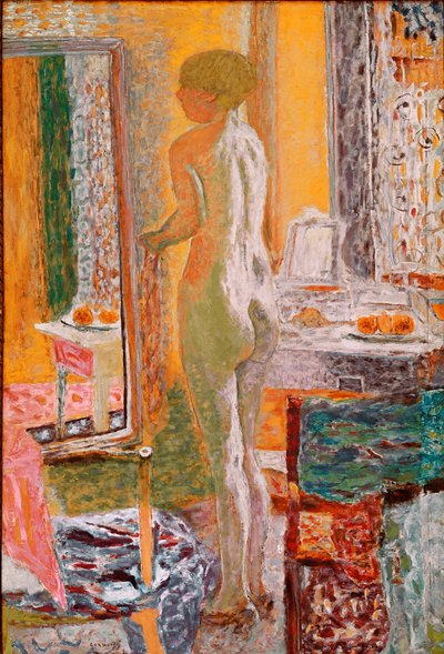 Naakt voor de spiegel. door Pierre Bonnard