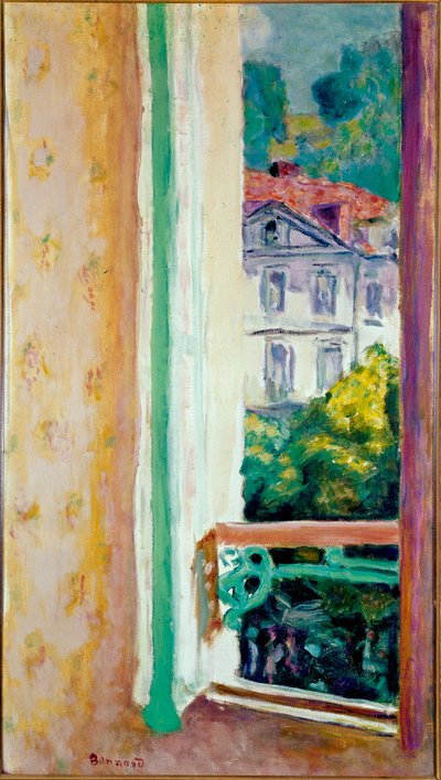 Open raam in Uriage. door Pierre Bonnard
