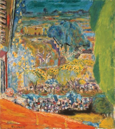Landschap met Rood Dak (Le Cannet) door Pierre Bonnard