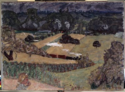 Landschap met goederentrein door Pierre Bonnard