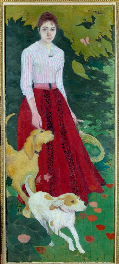 Portret van juffrouw Andree Bonnard met haar honden door Pierre Bonnard