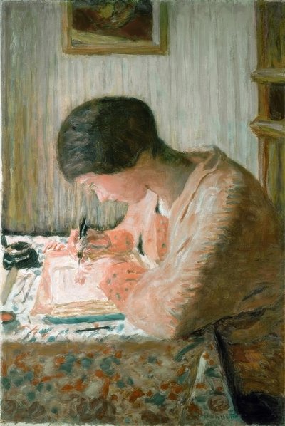 Schrijvende vrouw door Pierre Bonnard
