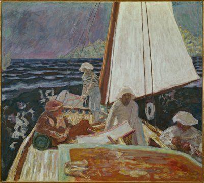 Signac en zijn vrienden in een zeilboot door Pierre Bonnard