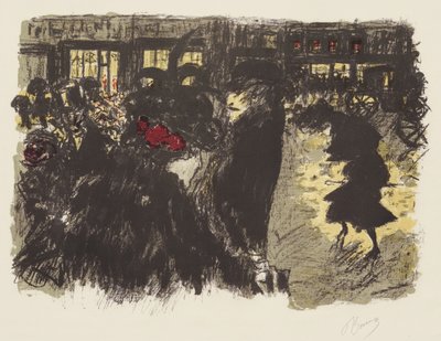 Enkele aspecten van het leven in Parijs, 7: Het plein in de avond, c.1898 door Pierre Bonnard