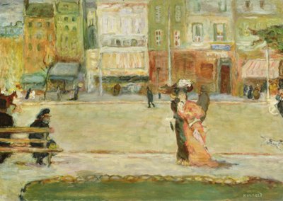 Straatscène, Avenue Clichy, Parijs door Pierre Bonnard