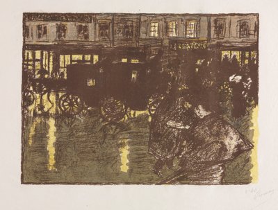 Straat in de avondregen door Pierre Bonnard