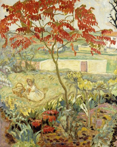 De Tuin en de Rode Boom, ca. 1909 door Pierre Bonnard