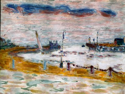 De uitgang van de haven in Trouville in Normandië door Pierre Bonnard