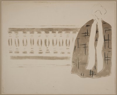 Zonder titel (vrouw op balkon) door Pierre Bonnard