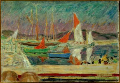 Zeilboten in de haven van Saint-Tropez door Pierre Bonnard