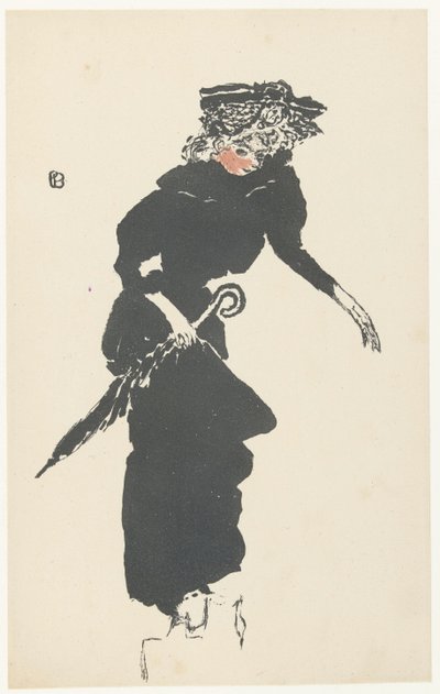 Vrouw met paraplu door Pierre Bonnard