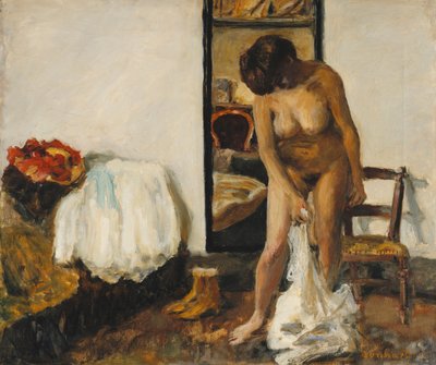 Vrouw die zich uitkleedt door Pierre Bonnard