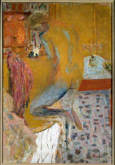 Vrouw bij haar toilet door Pierre Bonnard