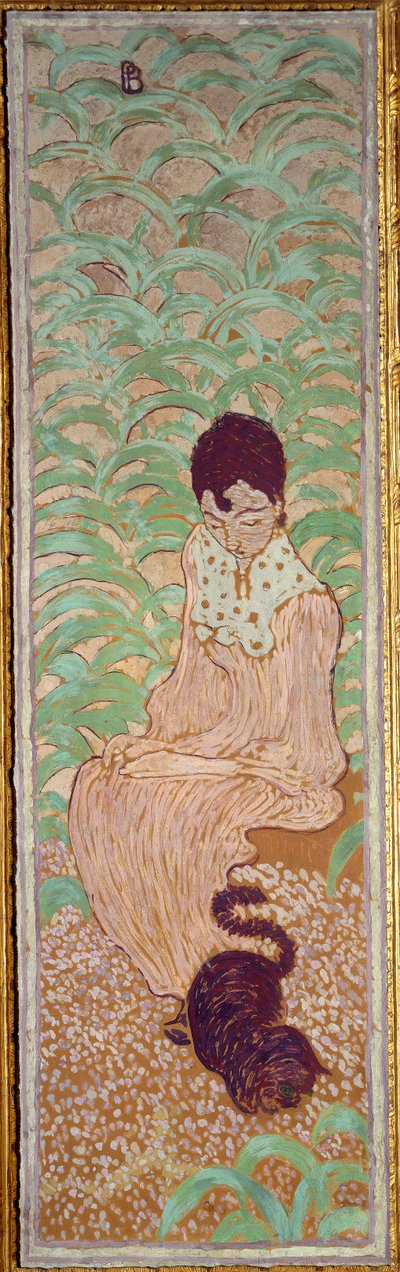 Vrouw zittend bij de kat door Pierre Bonnard