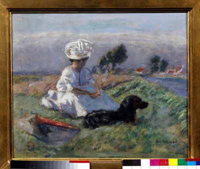 Vrouw met hond door Pierre Bonnard