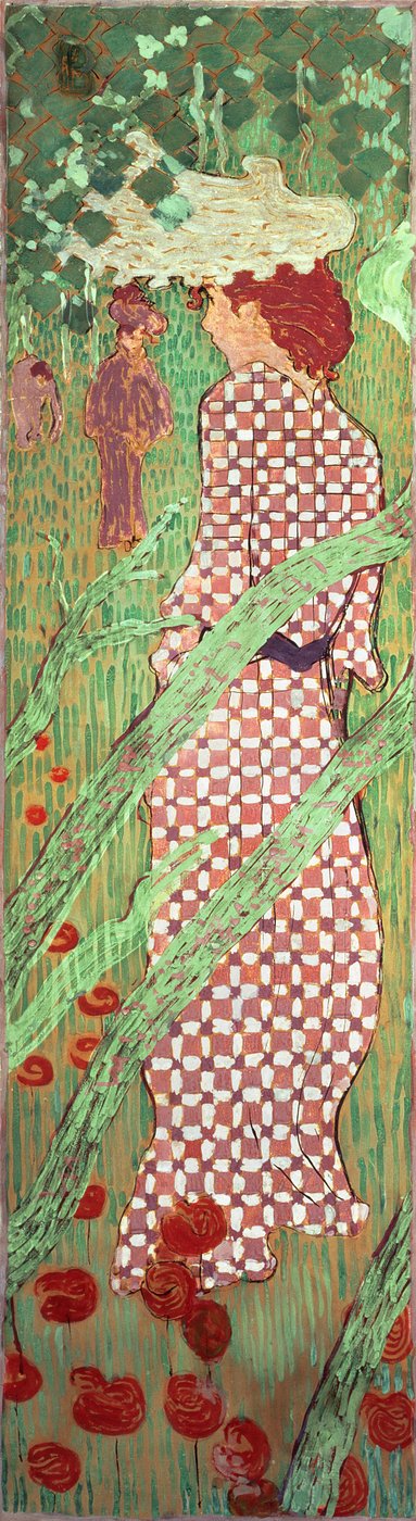 Vrouw met een geruite jurk door Pierre Bonnard