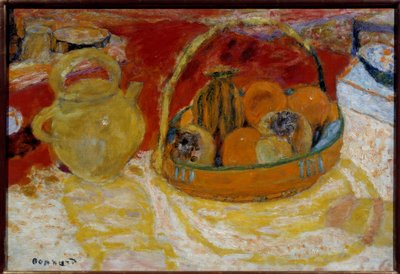 Gele en rode stilleven. door Pierre Bonnard