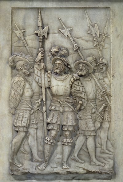 Helmbewapenden (detail) door Pierre Bontemps