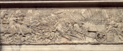 De Slag bij Marignan in 1515. Graf van het hart van de koning van Frankrijk François I (1494-1547): Laag reliëf door Pierre Bontemps (circa 1507-1568) door Pierre Bontemps