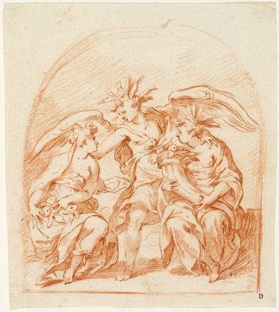 Allegorisch Figuur van de Zomer Geflankeerd door Pomona en Ceres door Pierre Brebiette