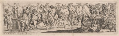 Dansende Nimfen en Satyrs door Pierre Brebiette