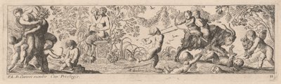 Putti en Satyrs Schieten Pijlen door Pierre Brebiette