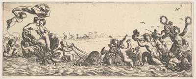 Twee vrouwen zittend in een schelp door Pierre Brebiette
