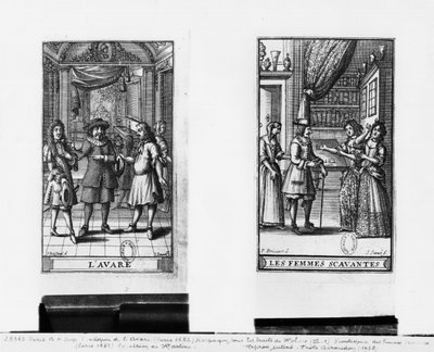 Molière als Harpagon, frontispice voor 