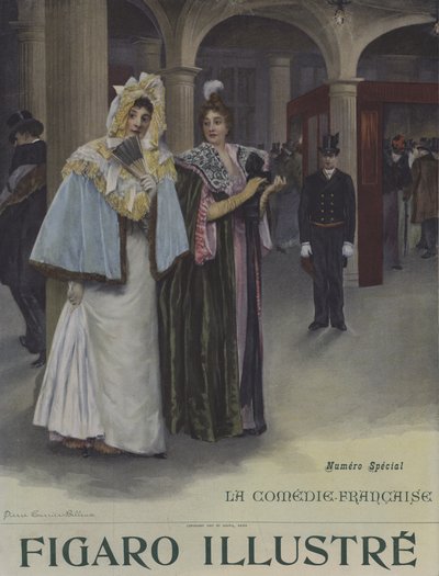 Een Abonnementsdag bij de Comedie-Francaise. Omslag van Le Figaro Illustre, juni 1897 door Pierre Carrier Belleuse