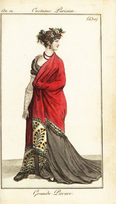 Vrouw in zeer formele kleding, Parijs door Pierre Charles Baquoy