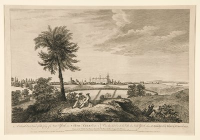 Een zuidoostelijk uitzicht op de stad New York, in Noord-Amerika door Pierre Charles Canot