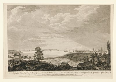 Een zuidwestelijk uitzicht op de stad New York door Pierre Charles Canot