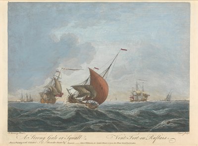 Een sterke wind of bui door Pierre Charles Canot