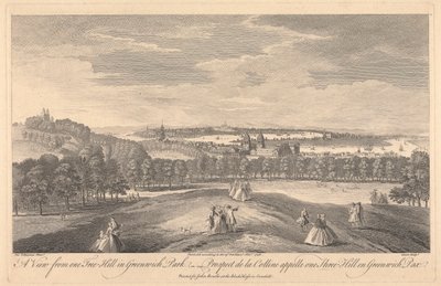 Een Uitzicht vanaf One Tree Hill in Greenwich Park door Pierre Charles Canot