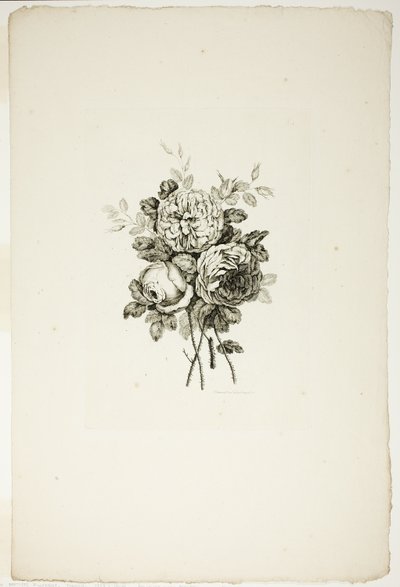 Boeket met rozen, uit Collectie van Verschillende Bloemenboeketten, Uitgevonden en Getekend door Jean Pillement en Gegraveerd door P. C. Canot door Pierre Charles Canot