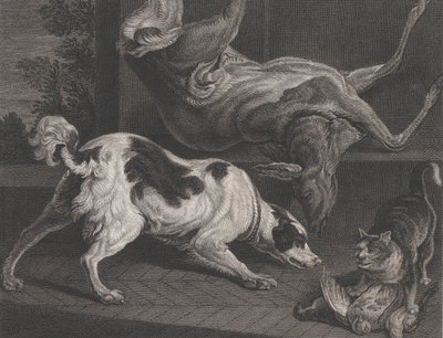 Honden en stilleven, 1778 door Pierre Charles Canot