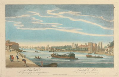 Lambeth. Het paleis van de aartsbisschop van Canterbury door Pierre Charles Canot