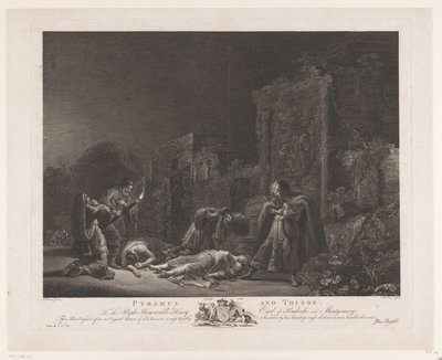 Pyramus en Thisbe door Pierre Charles Canot