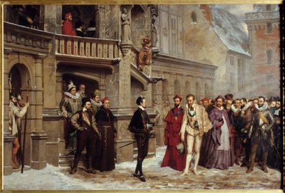 Ontmoeting tussen Hendrik III, koning van Frankrijk, en Hendrik I van Lotharingen, hertog van Guise door Pierre Charles Comte