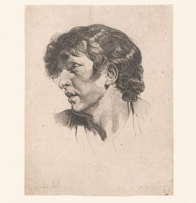 Hoofd van een jongeman, naar links gedraaid door Pierre Charles Ingouf