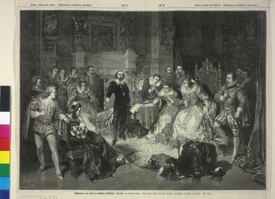 Shakespeare leest voor aan het hof van Koningin Elisabeth I uit Macbeth door Pierre Cottin