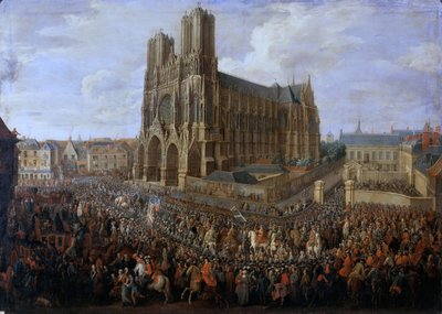 Cavalcade van Lodewijk XV na zijn kroning, 26 oktober 1722 door Pierre Denis II Martin